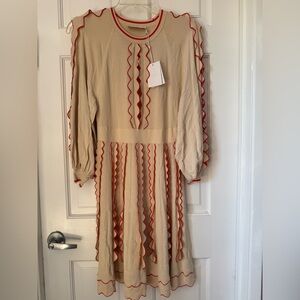 Zimmermann Beige and Red Midi Dress